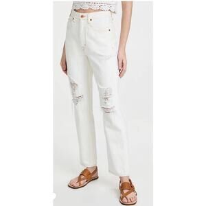 NEW SLVRLAKE Dakota Jeans Ivory Distressed